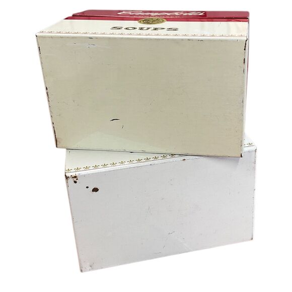 Vintage Campbells Soup Metal Recipe Holders Two Storage Boxes Empty - Picture 6 of 7